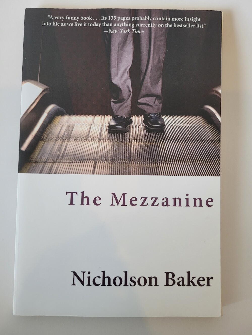 The Mezzanine by Nicholson Baker Cult Classic Fiction Novel Paperback